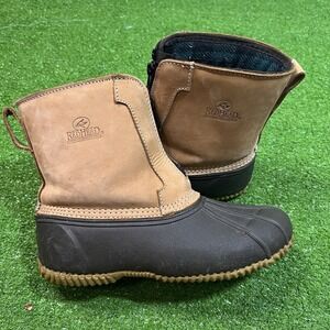 vintage Women's duck boots  SZ 7 Leather Thinsulate Flannel Lined Work Boots‎